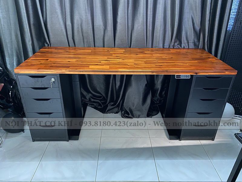 bàn nâng hạ thông minh 2300 mặt gỗ tràm sơn PU 180x70